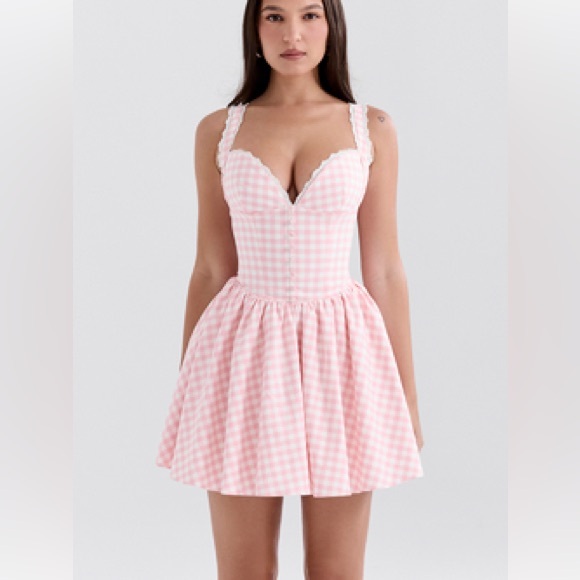 House of CB Dresses & Skirts - House of CB Strawberry Shortcake Gingham Corset Mini Dress